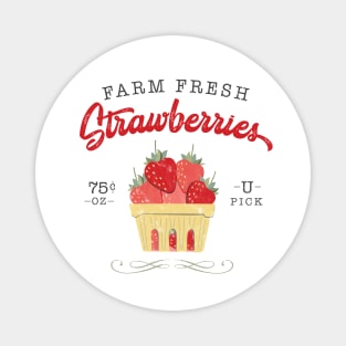 Vintage Farm Fresh Strawberries Magnet